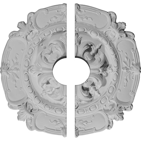 Ekena Millwork Southampton Clng Medallion, Two Piece (Fits Canopies up to 3 1/2"), 16 1/2"OD x 3 1/2"ID x 2 3/8"P CM16SO2-03500